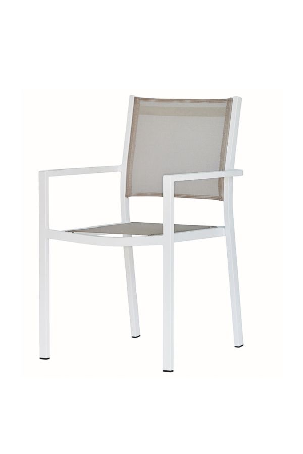 Aria chair 840TX BSTA Hvit ramme - taupe texfil