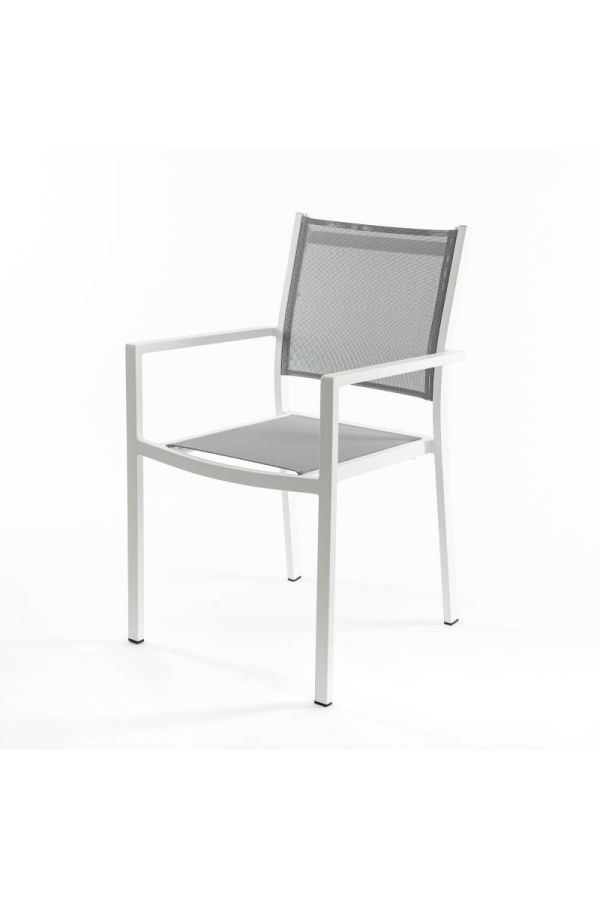 Aria chair 840TX BSGR Hvit ramme - grå texfil.